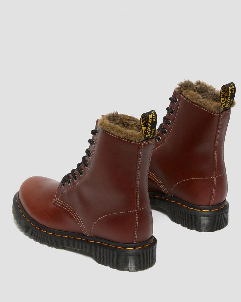 Botas de Invierno Dr Martens 1460 Serena Faux Fur Forro Mujer Marrom | MX 506QMA